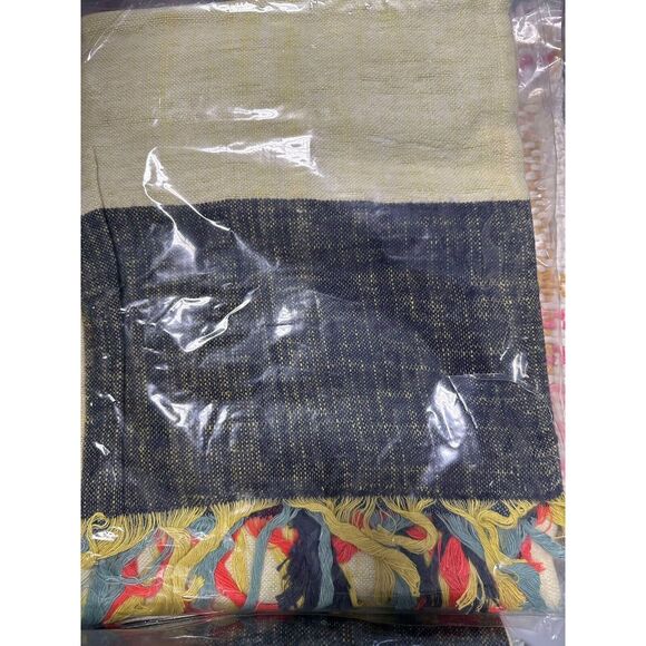 New Anthropologie Brushed Colorblock Throw Blanket - Picture 5 of 5